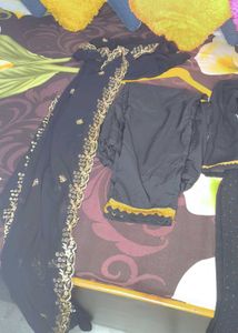 Black Embroidered suits trouser dupatta