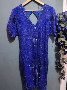 Blue Sequin Party Dress