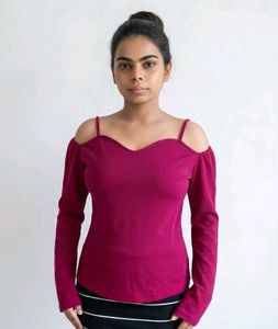Magenta Off-Shoulder Top