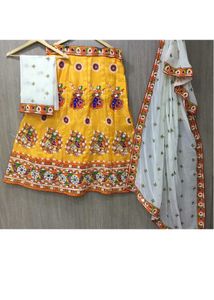 Bangalori Satin Mirror Work Lehenga Choli Set