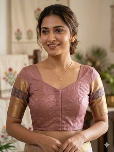 Elegant Pink Brocade Blouse