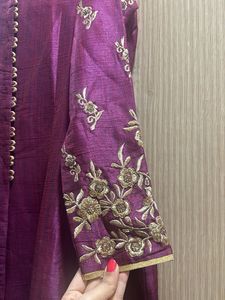 Wine A Line 3 Pc Dress