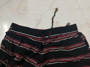 Striped Shorts with Lace Trim