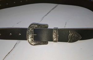 Western Style Belt with Ornate Buckle