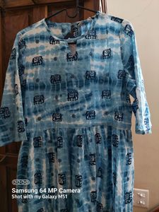 Blue &amp; White Long Gown/Kurti🦋