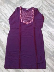 Elegant Purple Kurta Set with Embroidery