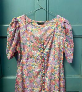 Max Floral printed multicolour A line Midi dress