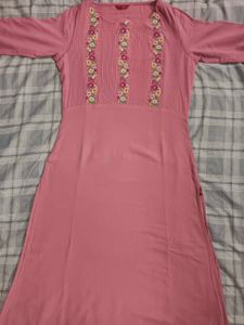 Charming Pink Embroidered Kurta