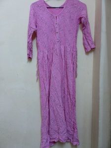 Magenta Printed A Line kurta