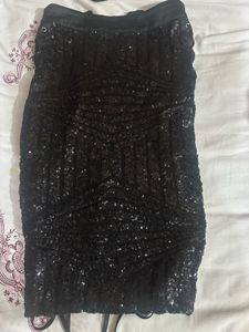 Sparkly Lace-Up Pencil Skirt