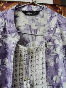 177.Floral Print jacket Kurti