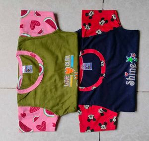 Cute Girls' Top & Pyjama Set of 2.