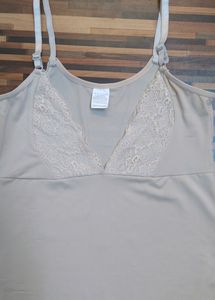 Elegant Nude Bodysuit With Lace Neck Line