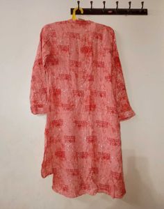 Coral Printed Short Kurta🧡