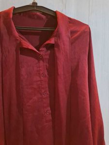 Maroon Bow Neck shirt