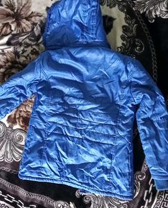 Blue Winter Jacket with Hood