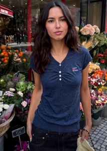 Vintage Navy Blue Polo Top