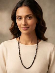Elegant Beaded Black Necklace