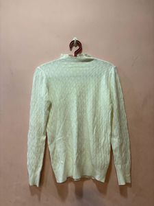 Cream Mock Neck Knit Top