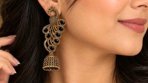 Elegant Peacock Jhumka Earrings