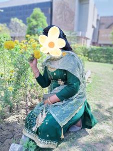 Green Colour Jory and Makesh Work Lining Suit