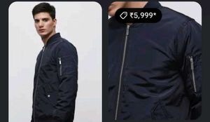 Authentic H&amp;M Men's Navy blue Bomber Jacket