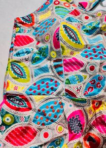 Vibrant Geometric Print Blouse