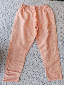 Peach Cotton Palazzo Pants