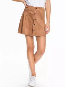 Tan Button Down Mini Skirt