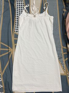 White Tie-Strap Mini Dress