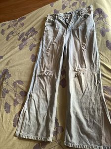 Ripped Wide Leg Jeans