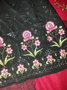 Elegant Black Embroidered Kurta Set with Dupatta