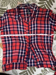 Red &amp; Blue Plaid Button-Up Shirt