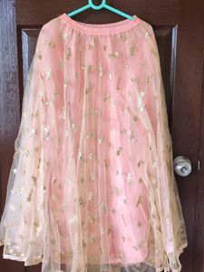 Pink Sequin Tulle Legana choli
