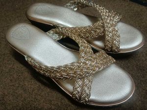 Stylish Embellished Gold Wedge