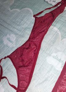 Maroon Bra and Panty Set