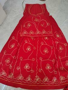 red rajasthani suit