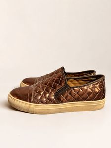 Quilted Metallic Slip-On Sneakers