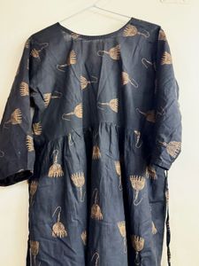 Stylish Black Kurta with Jhumka Print