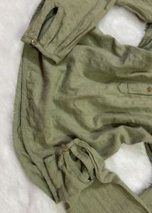 Chic Olive Green Long Sleeve Shirt