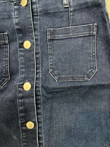 Classic Denim Button-Front Mini Skirt