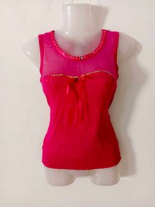 Stunning Pink Sequined Net top