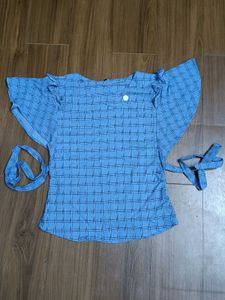Cute Blue Checked Top