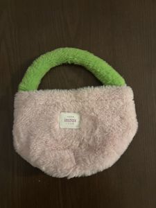 soft fuzzy pink instax bag