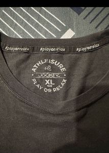 Jockey Plain Men's Black T-Shirt XL Size