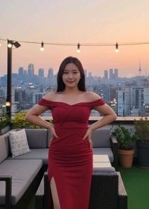 Elegant Off-Shoulder Red Gown