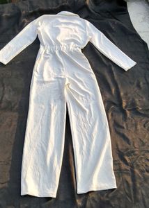 Elegant White Blazer Jumpsuit