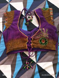 Beautiful Purple Saree with Blouse