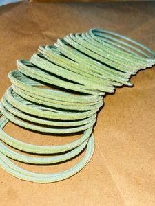 velvet pista Green Bangles.set of 35
