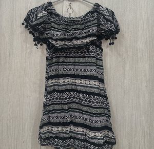 Patterned Off-Shoulder Dress
